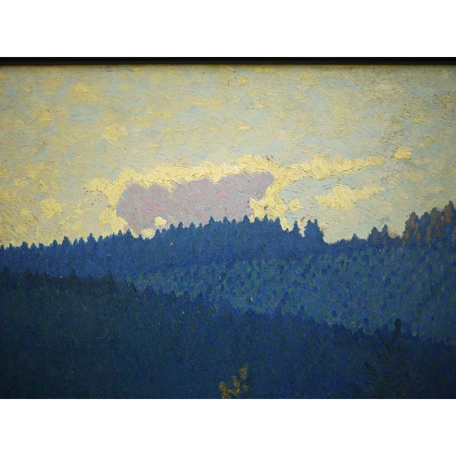 Bahndorf Heribert, Lakeside Landscape, 1930, Oil Painting on Cardboard, Framed For Sale - Image 15 of 18