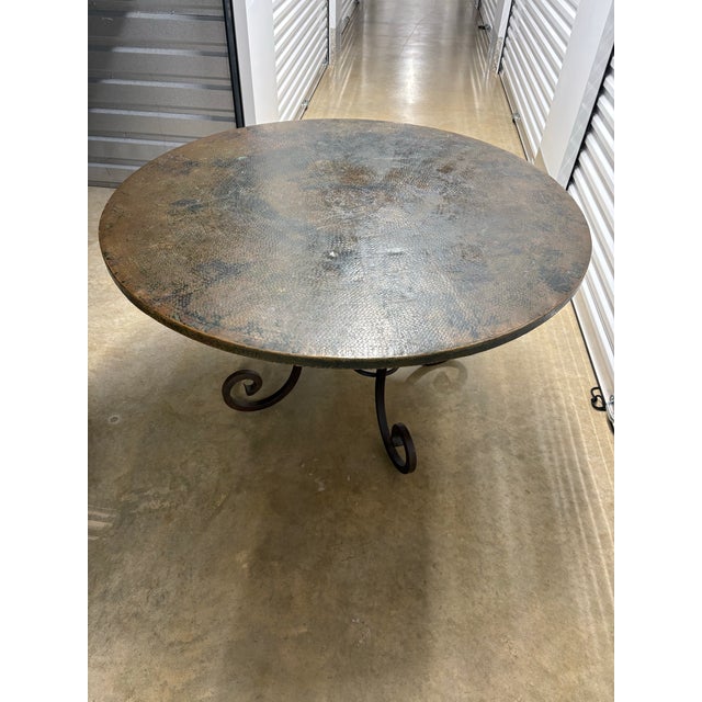 Mid 20th Century Hand Beaten Cooper Dining Table For Sale - Image 4 of 10