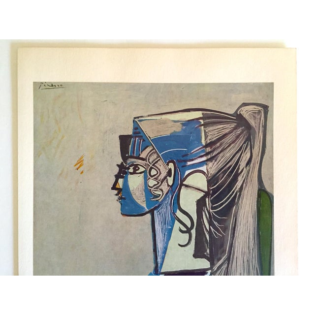 Mid-Century Modern Pablo Picasso Vintage 1955 Mid Century Modernist First Edition Lithograph Print " Sylvette XIII " 1954 For Sale - Image 3 of 11