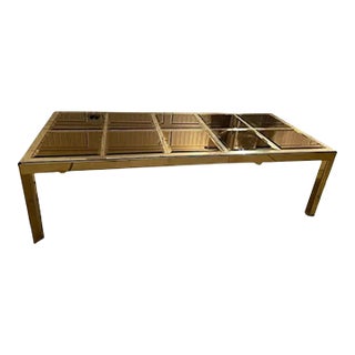 Hollywood Regency Brass & Glass Dining Table by Mastercraft For Sale