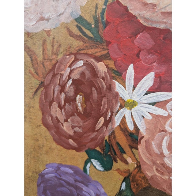 Vintage Original Still Life Bouquet of Flowers Framed Painting For Sale In Charlotte - Image 6 of 12