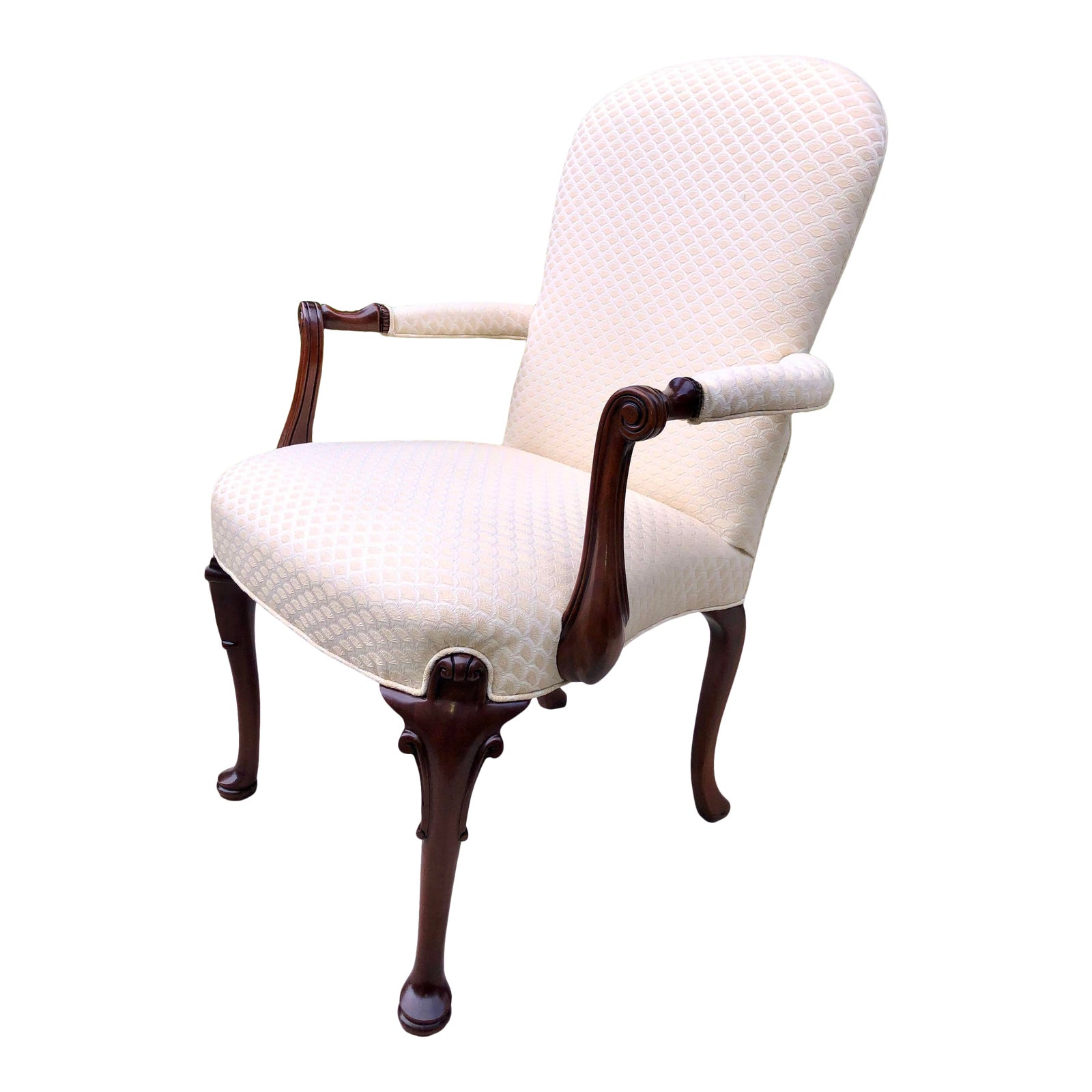 Vintage Southwood Carved Mahogany Queen Anne Style Accent Chair Chairish