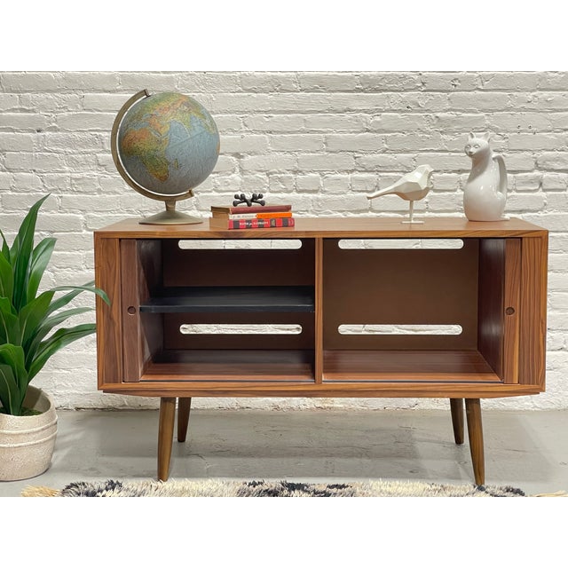 Mid-Century Modern Apartment Sized Mid Century Modern Walnut Credenza / Sideboard by Bruno Hansen, Made in Denmark For Sale - Image 3 of 10