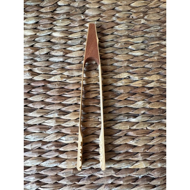Vintage Mid-Century Rattan, Bamboo & Pine Ice, Nut or Candy Bucket With Tongs-Made in Japan For Sale - Image 10 of 18