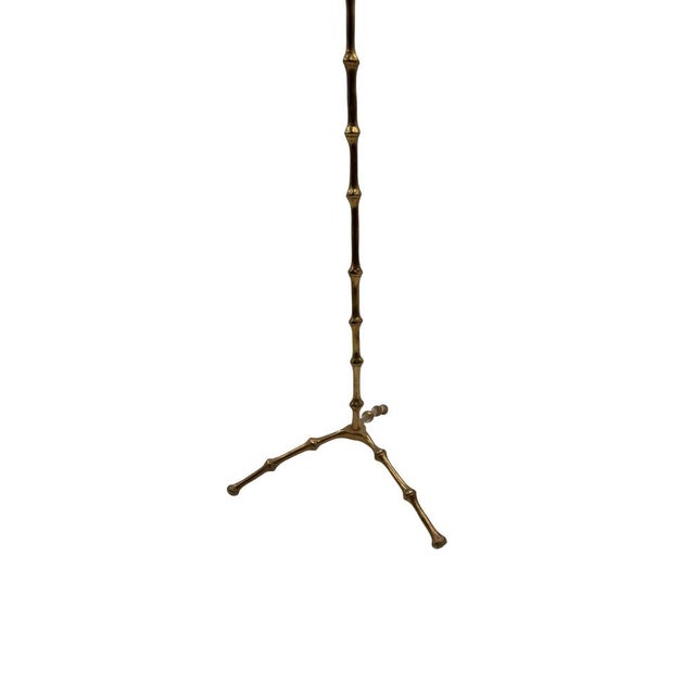 Hollywood Regency Bamboo-Shaped Brass Floor Ashtray from Maison Bagues, France, 1970s For Sale - Image 6 of 9