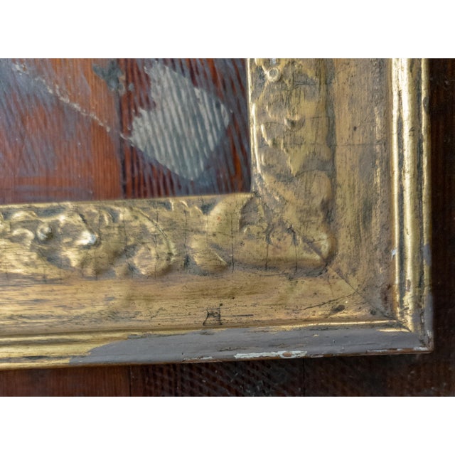 Gold Early 20th Century Arts and Crafts Giltwood Carved Floral Painting Frame For Sale - Image 8 of 11
