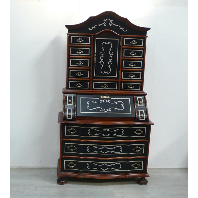 Baroque Baroque Style Secretary in Nutwood, 1960s For Sale - Image 3 of 9