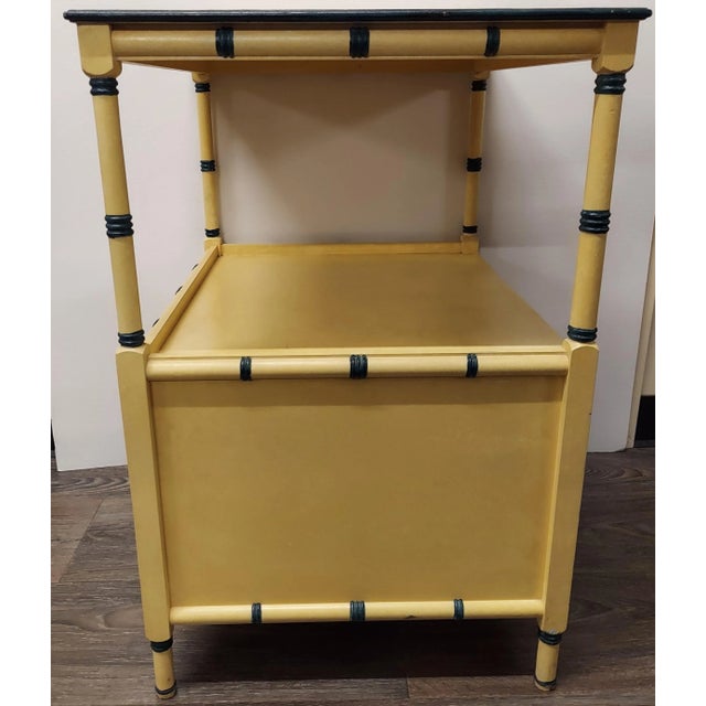 Hollywood Regency 1980s Charming Well Made Faux Painted Bamboo Style Table Cabinet or End Table For Sale - Image 3 of 10