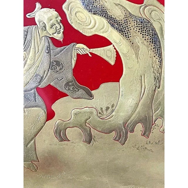 Japanese Lacquer Maki-e Plate of Takasago Story For Sale - Image 12 of 13