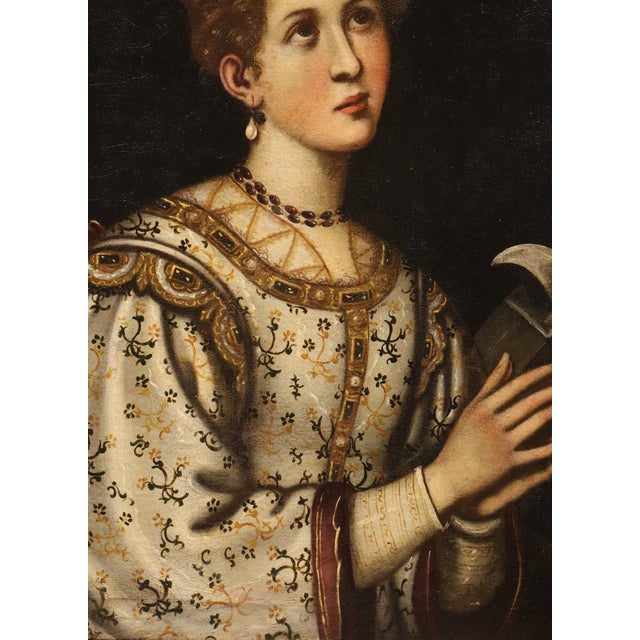 Francesco Curradi, Saint Catherine of Alexandria Curradi, 17th Century, Oil Painting on Canvas, Framed For Sale - Image 10 of 16