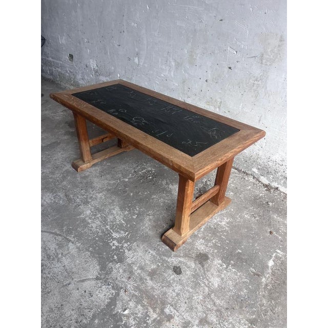 Brutalist Oak and Slate Coffee Table with Zodiac Motifs For Sale - Image 10 of 10