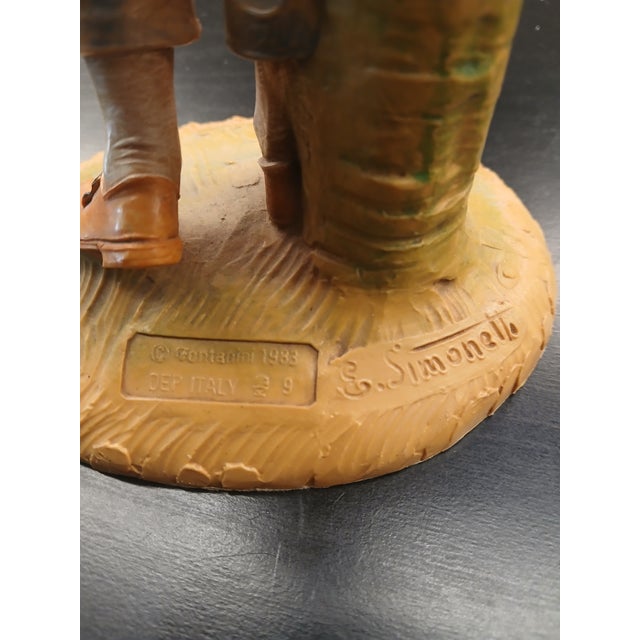 1980s Vintage Fontanini 1983 Flute Player Nativity Figurine For Sale - Image 5 of 5