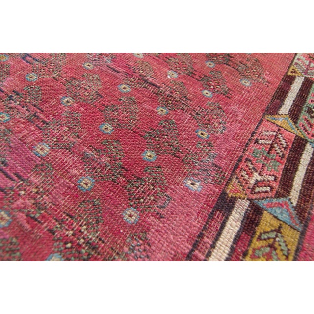 Raspberry Red Late 19th Century Allover Dark Red Olive Blue Hand Knotted Rug - 3’3” X 5’4” For Sale - Image 8 of 11