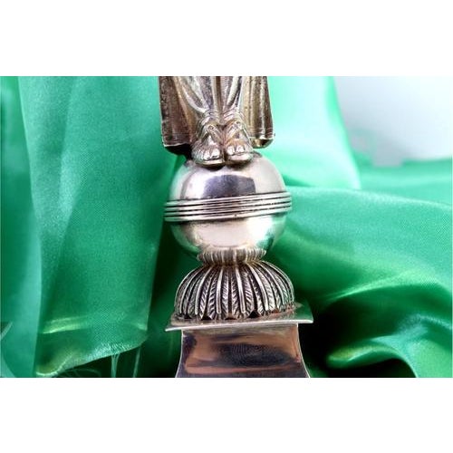 Silver Candlesticks with Angelic Figures, Set of 2, in Very Good conditions. Designed 1980 to 1989 This piece has an...