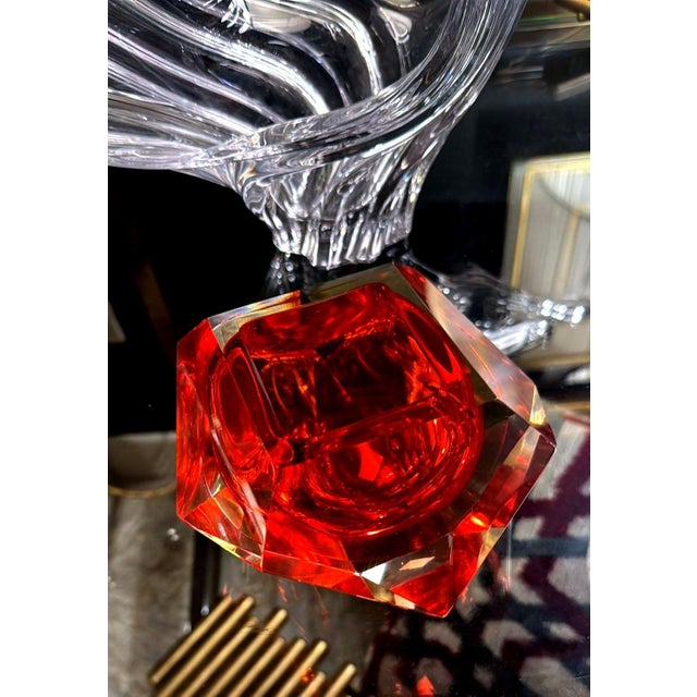 Mandruzzato Style Murano “Sommerso” Glass Ashtray For Sale - Image 15 of 18