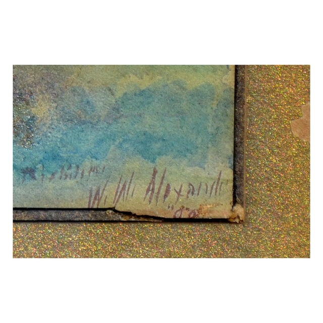 1910s Antique Landscape Painting of Inlet and Windmill by William Walker Alexander For Sale - Image 5 of 6