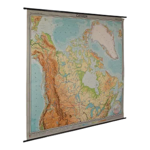 1960s Large Vintage German Map of Canada