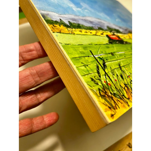 Original Watercolor painting on Arches watercolor paper attached to a birch cradle board. Professional Daniel Smith...