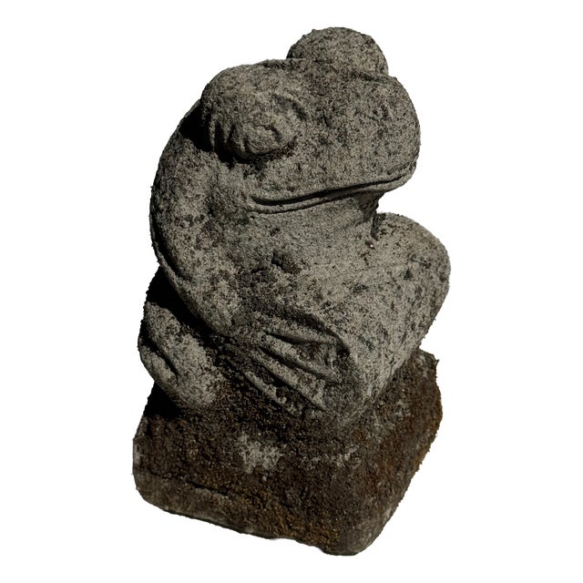 Small Balinese Limestone Frog Sculpture, 2000s For Sale
