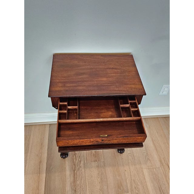 Antique English William IV Period Rosewood Mahogany Sewing Stand For Sale - Image 4 of 13