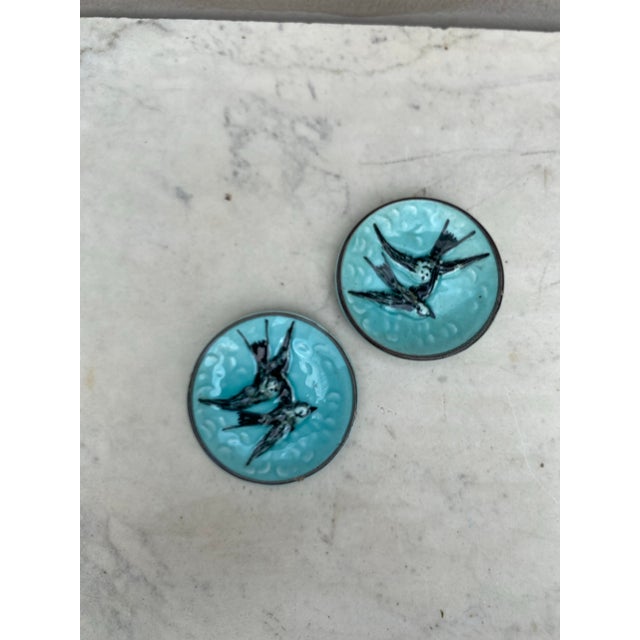 Art Nouveau German Majolica Swallow Butter Pat, Circa 1900 For Sale - Image 3 of 5