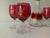 Mid-Century Modern Vintage Cranberry Glasses With Matching Cranberry & Gold Decanter Set- 7 Pieces For Sale - Image 3 of 7