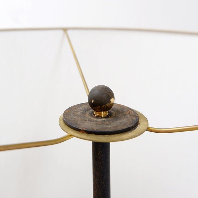 Tripod Floor Lamp in Wrought Iron and Brass with Bamboo-Style Stem For Sale - Image 11 of 16