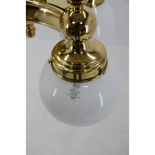 Art Deco Brass Chandelier, 1920s For Sale - Image 14 of 15