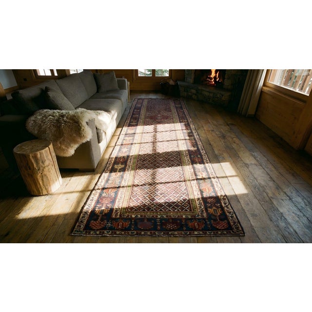 Magnificent Dots Pattern Ion a Black Background Color Antique Persian Rug For Sale - Image 12 of 13