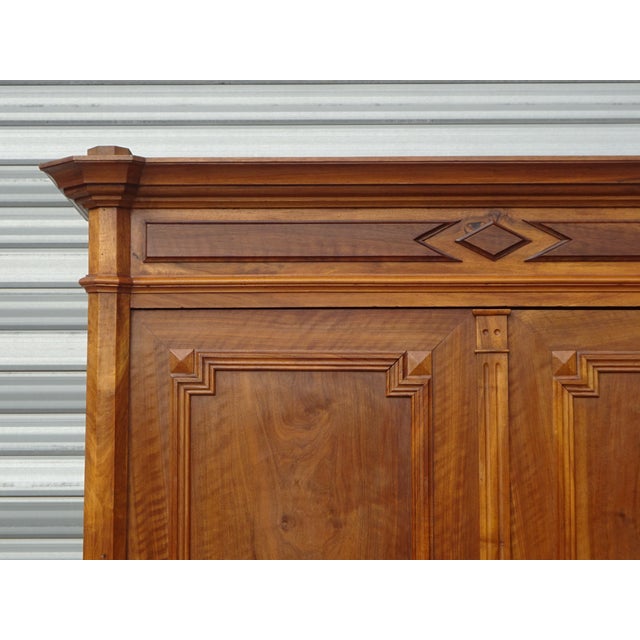 19th Century Antique Louis Philippe Walnut Wardrobe, 1890s For Sale - Image 5 of 18