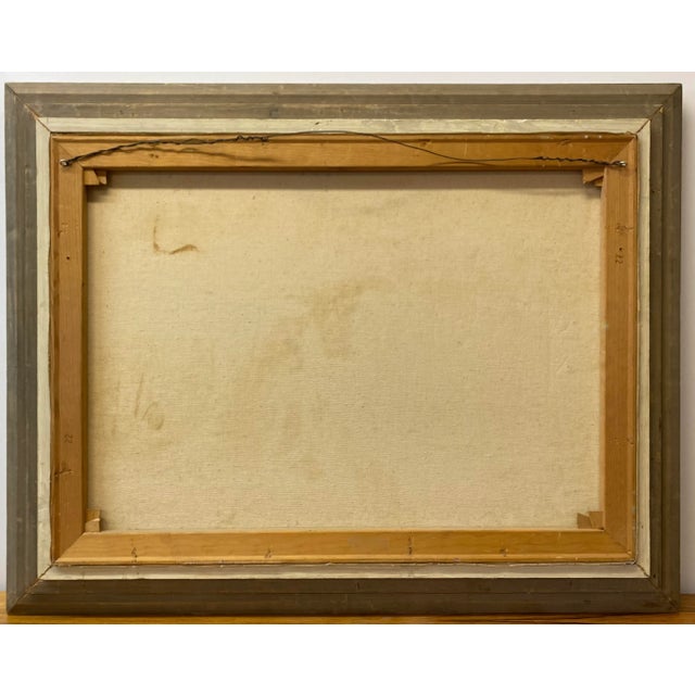 Mid Century Modern Three Figures Dockside Oil Painting C.1950s For Sale - Image 9 of 10