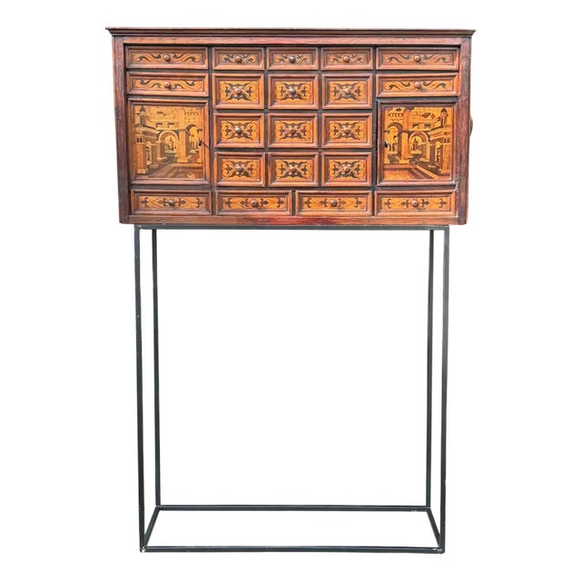 18th Century Italian Provincial Marquetry Cabinet, 1780 For Sale