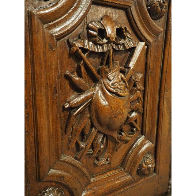 18th Century French Oak Hunt Buffet With Game Bird and Fish Panels For Sale - Image 14 of 18