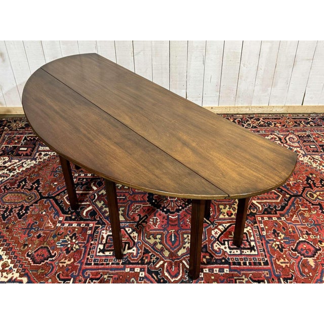 English Drop-Leaf Mahogany Gateleg Table, 1950s For Sale - Image 10 of 14