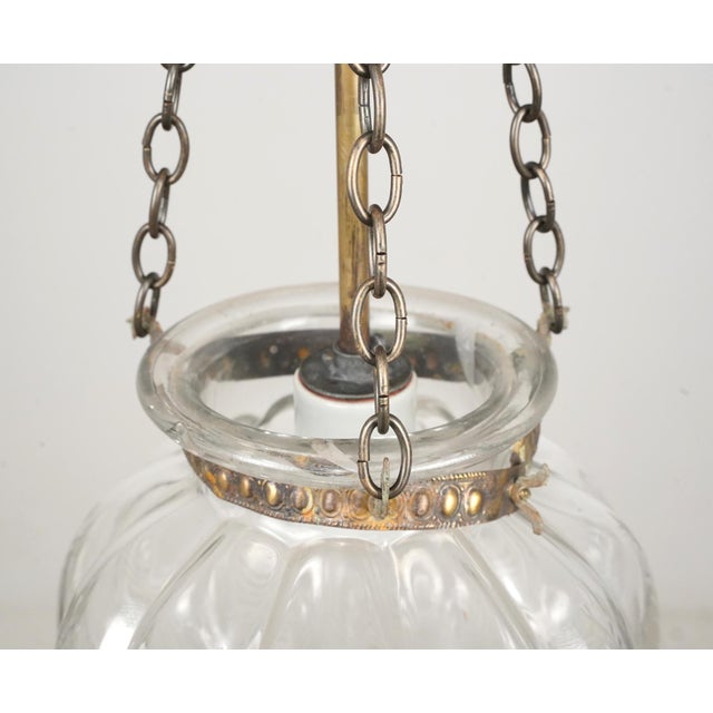 Antique 8 In. Clear Crystal Onion Bell Jar Pendant Light For Sale - Image 9 of 13