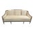 Wood Framed Sofa in White Linen For Sale
