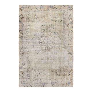 Vintage Washed Out Oushak Rug - 4`7" X 6`11" For Sale