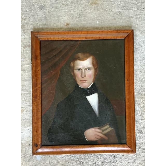 Capture the stoic elegance of the 19th century with this striking oil-on-canvas portrait of a distinguished gentleman. The...