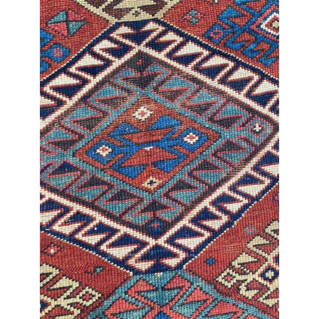Antique Caucasian Kazak Runner For Sale - Image 17 of 18