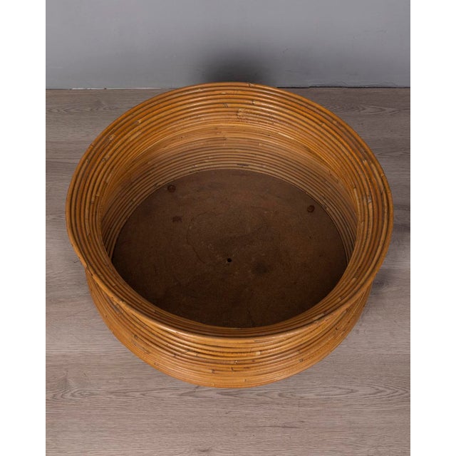 Plant stand with wheels and circular bamboo structure, Italian design, 1960s.