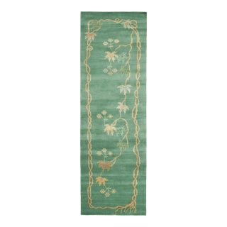 Contemporary Chinese Deco Style Wool Runner by Rug & Kilim, India For Sale