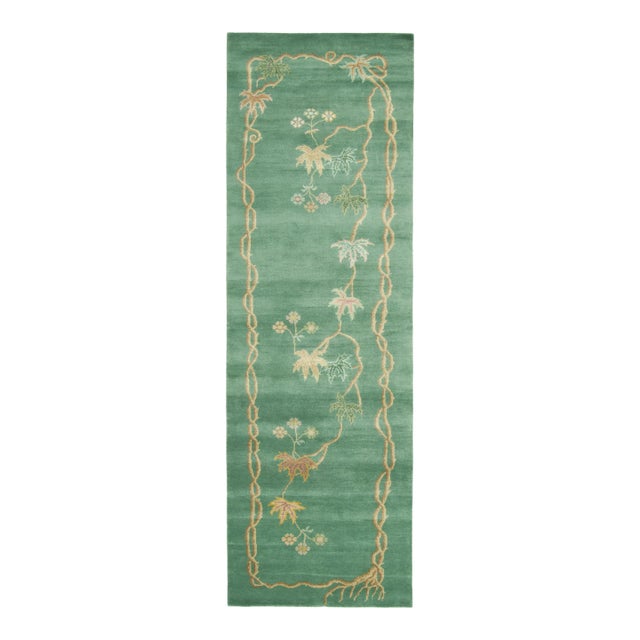 Contemporary Chinese Deco Style Wool Runner by Rug & Kilim, India For Sale