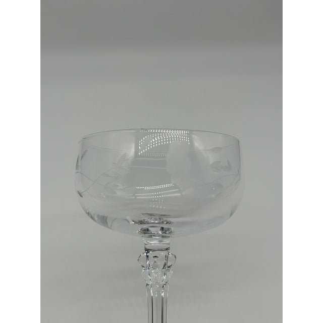American Vintage Princess House Champagne/Coupe Glasses Heritage Pattern Set of 8 Glasses For Sale - Image 3 of 7