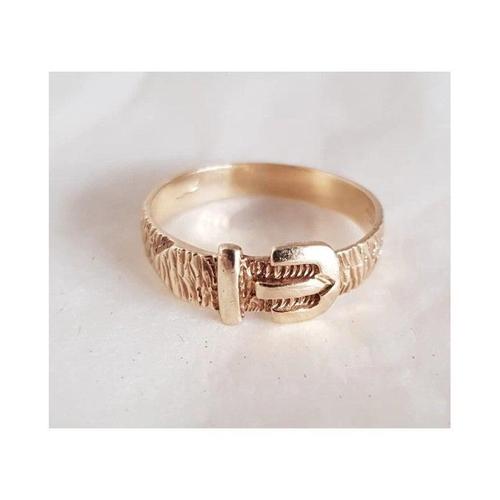 Vintage 9ct Yellow Gold Buckle Ring, 1982 For Sale - Image 3 of 18