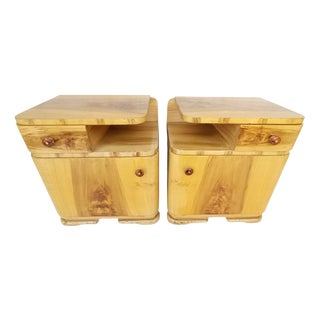Art Deco Bedside Tables by Jindřich Halabala for Up Závody, 1950s, Set of 2 For Sale