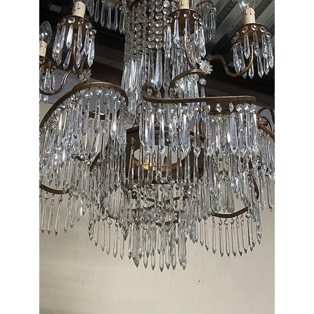 Gold Neo-Classical Glass and Bronze Cascade Chandelier in the style of K.F. Schinkel, 1890s For Sale - Image 8 of 18