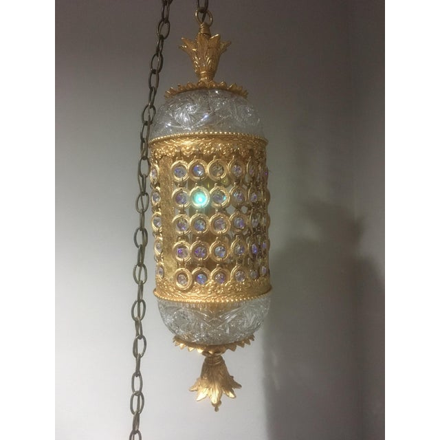 Ornate Brass Swag Lamp by L&L WMC Chairish