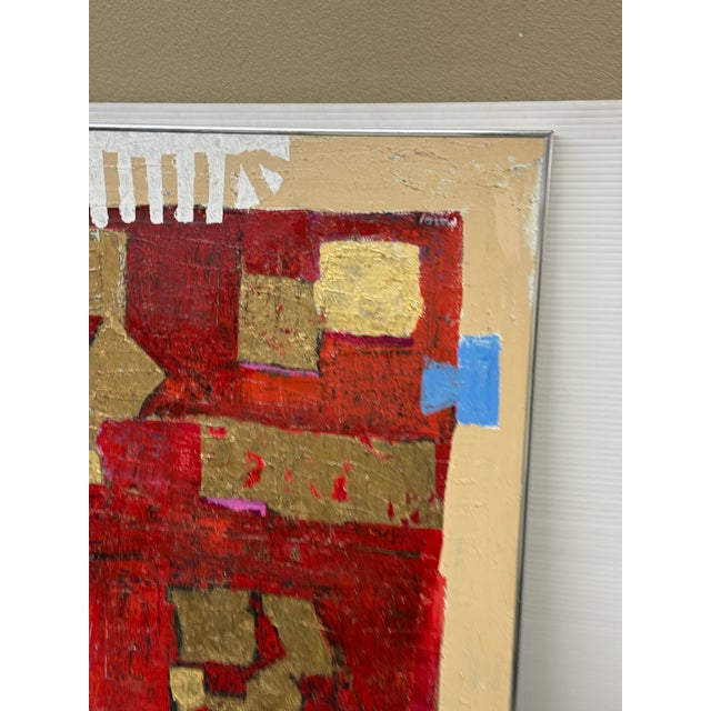 Mixed Media Metallic Abstract Original Artwork, Signed For Sale - Image 9 of 12