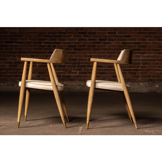 Mid 20th Century Pair of MCM Walnut Dining Armchairs by Phoenix Chair For Sale - Image 5 of 8