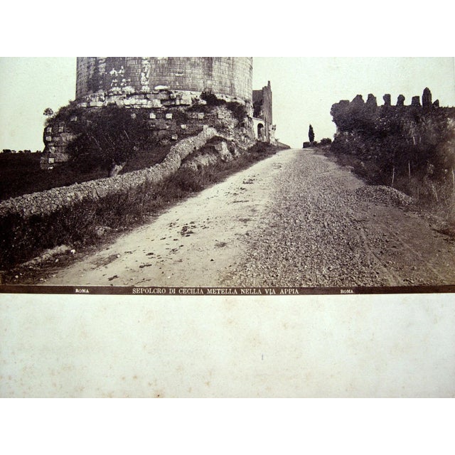 Early Grand Tour photograph of the Tomb of Caecilia Metella along the Via Appia near Rome. Unframed, mounted on original...